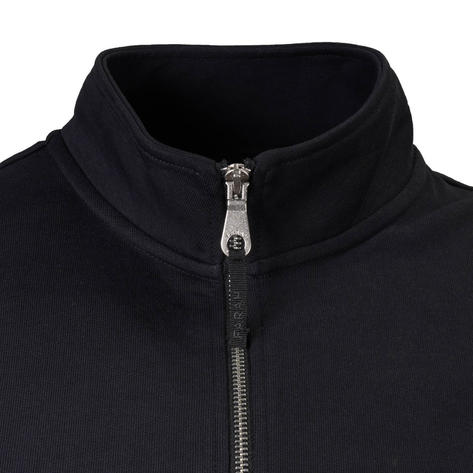 Farah Organic Cotton Full Zip Loopback Sweatshirt Navy Blue Thumbnail 2