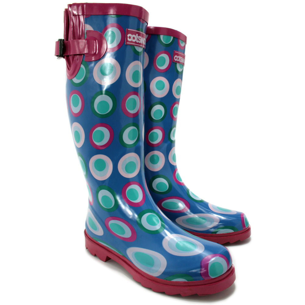 WIDE CALF FESTIVAL WELLIES WELLINGTON KNEE BOOTS SZ 3-8 | eBay