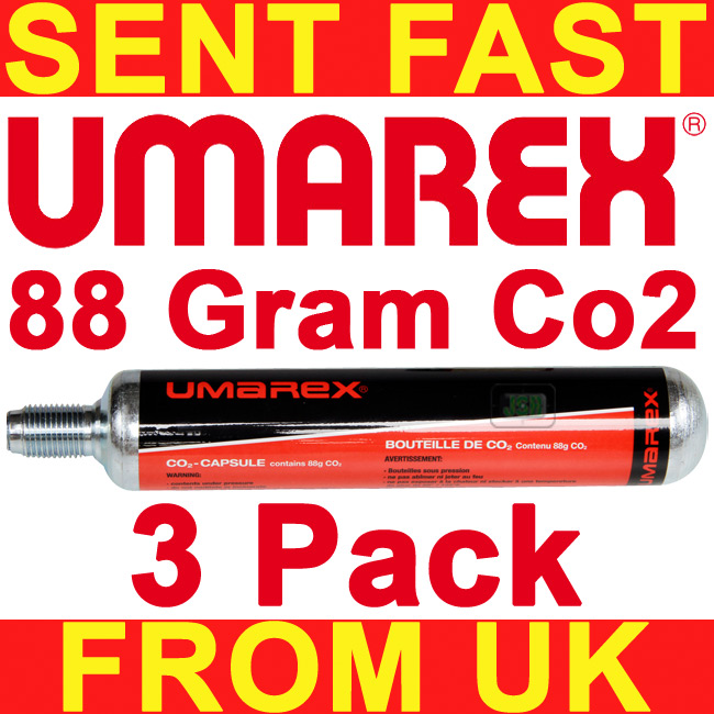 3 x UMAREX 88g Co2 Airsource Co 2 Cartridge Air Rifle 88 Gram Gas