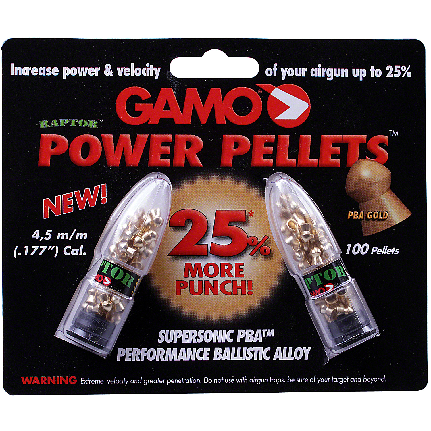 Gamo Power Raptor Lead Free Airgun Rifle Pellets .177 100 Pack Gold ...