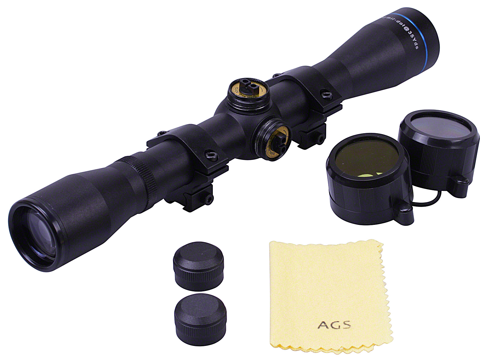 AGS VMX 4x32 Mil Dot Air Rifle Gun Scope Telescopic Sight + 11mm 3/8 ...