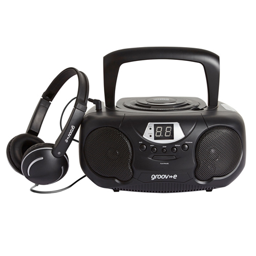 Groov E Boombox Portable Cd Player With Radio And Headphone Jack Black 692622262364 Ebay 9571