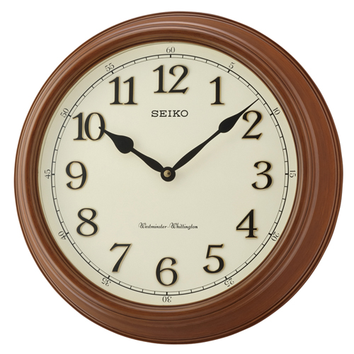 SEIKO WESTMINSTER/WHITTINGTON DUAL CHIME WALL CLOCK BROWN WOOD EFFECT