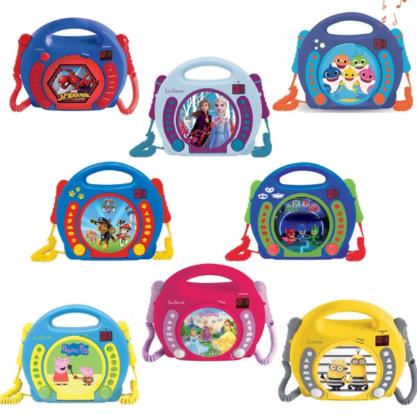 LEXIBOOK KIDS CD PLAYER W/ TWO MICROPHONES DISNEY PIXAR LED