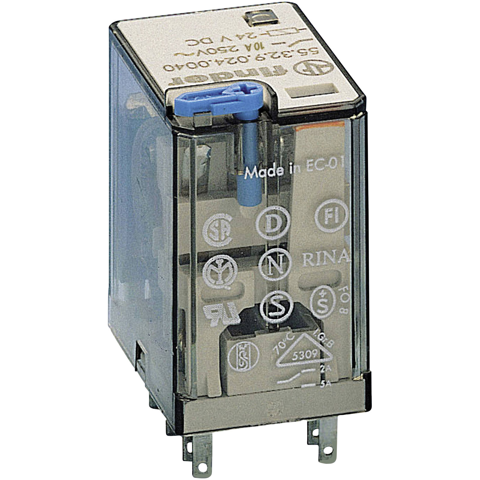Finder 60.13.9.048.0070 Relè estraibile 48V DC 10A 3 scambi LED