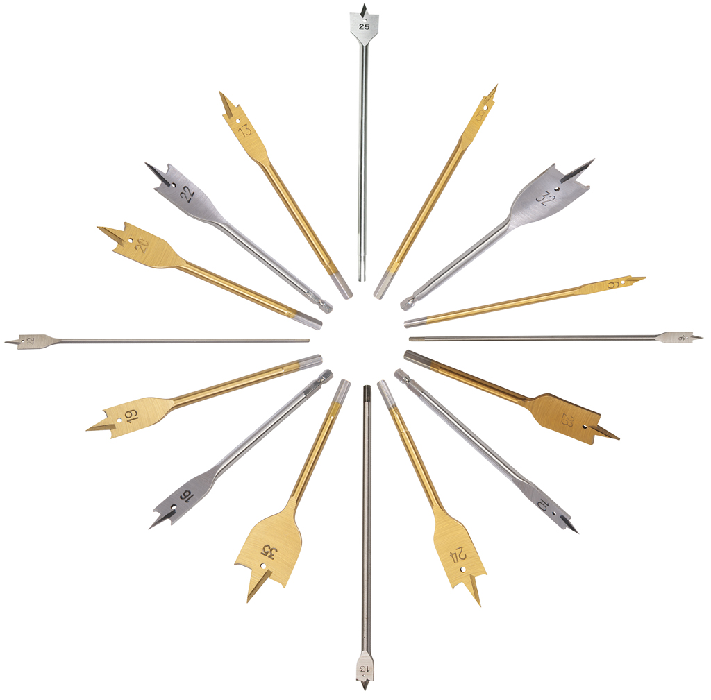 Silverline Flat Bit Titanium Extra Long Spade Drill Bits Wood Boring Large Hole