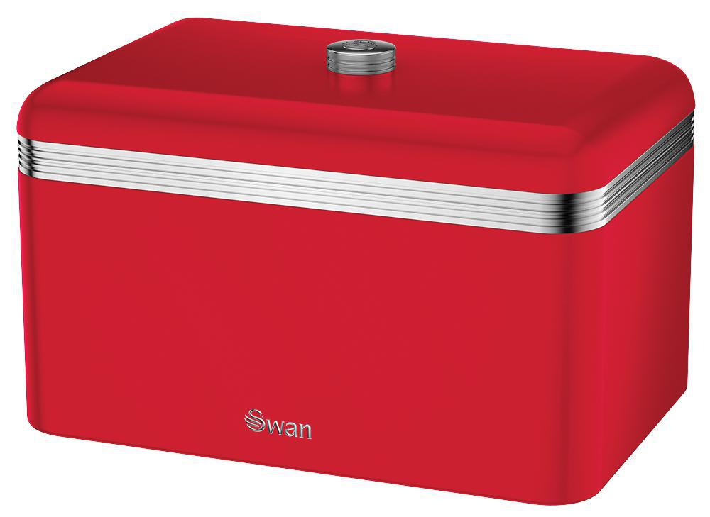 Swan SWKA1010RN Retro Bread Bin In Red, 23x35x24cm (hxwxd