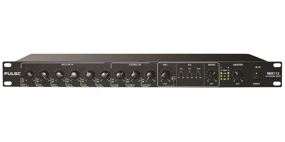 Pulse RMX112 12 Channel Rack Mount Audio Mixer With Priority eBay
