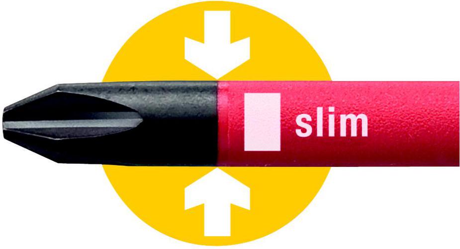 Wiha 36330 Softfinish Vde Slimfix Xeno Screwdriver Sl/pz2 X 100mm