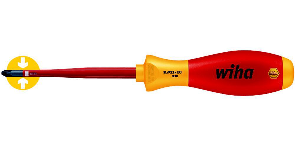 Wiha 36329 Softfinish Vde Slimfix Xeno Screwdriver Sl/pz1 X 80mm