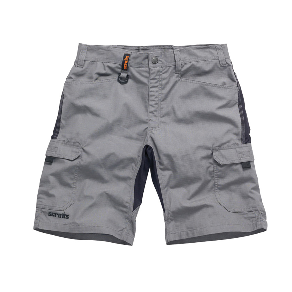 Scruffs Trade Flex Shorts Graphite Lightweight Ripstop Fabric Tradesman Workwear
