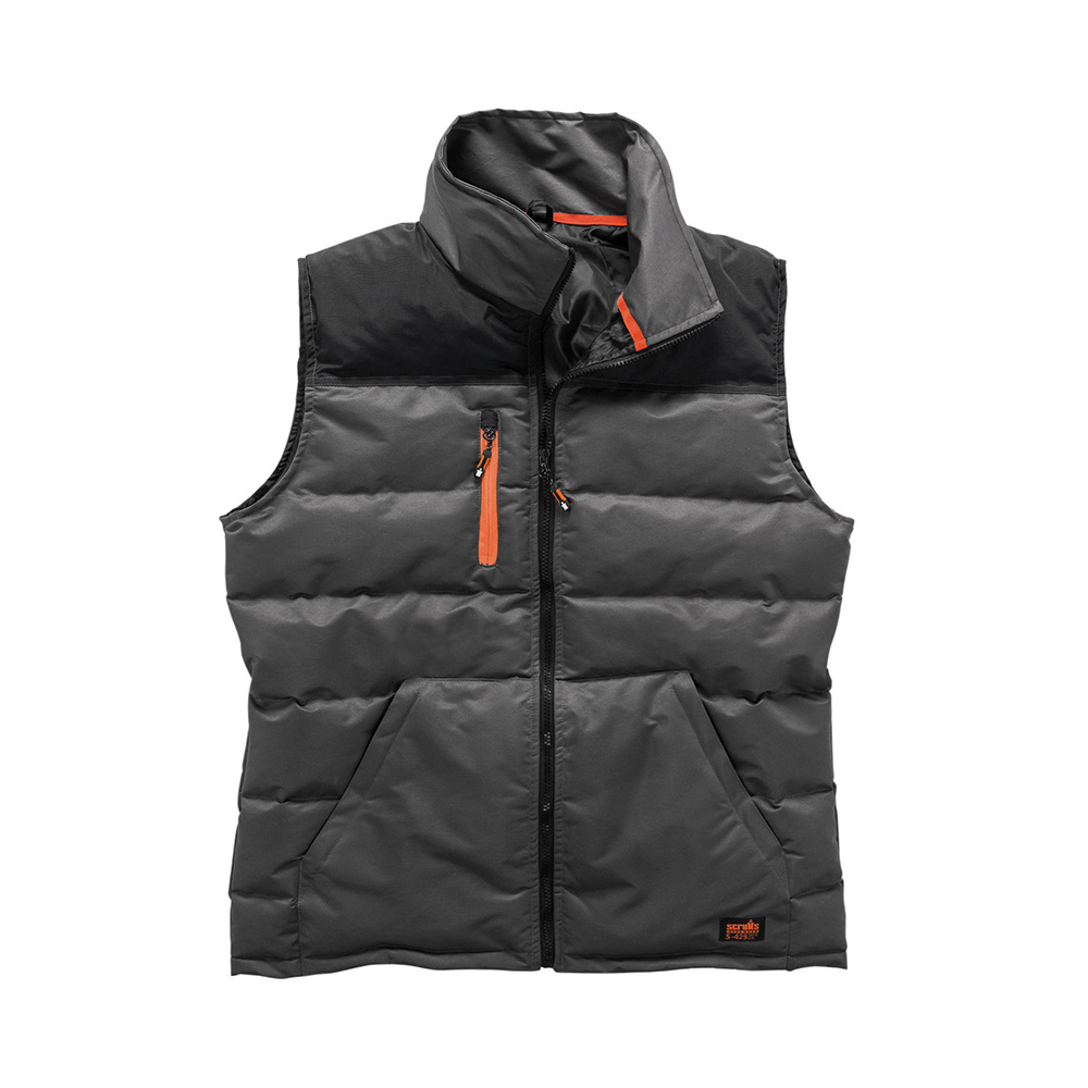 Scruffs Worker Body Warmer Charcoal Water Resistant Zipped Pockets Padded