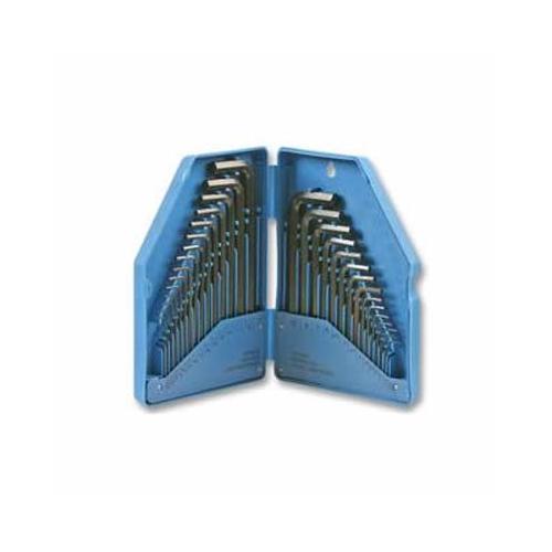 HIOD Jeu De Clés Hexagonales - Jeu De Clés Allen Métrique/Impérial Combiné Bras Long & Bras Court Jeu De Clés Hexagonales, 30 Pièces Avec étui,Gray