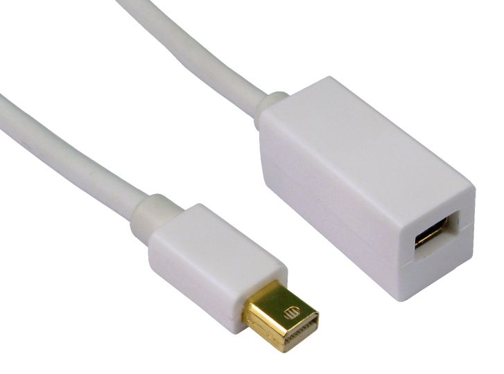 GP1350 Mini Displayport mâle à une extension femelle Câble blanc 3 mètres