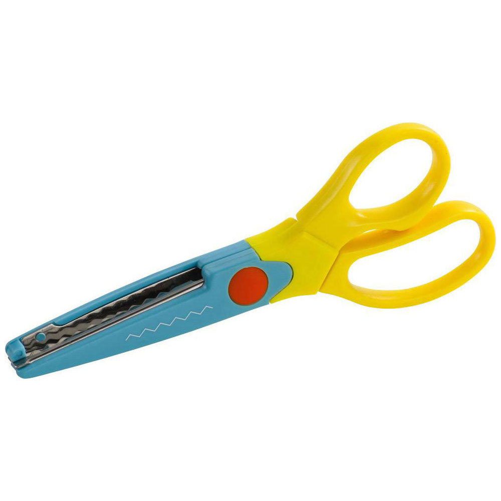 kwb 20895 Ciseaux d'art et d'artisanat 165 mm coupes en zigzag colorés en toute sécurité