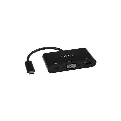 StarTech USB-C to VGA Multifunction Adapter with Power Delivery and USB-A Port