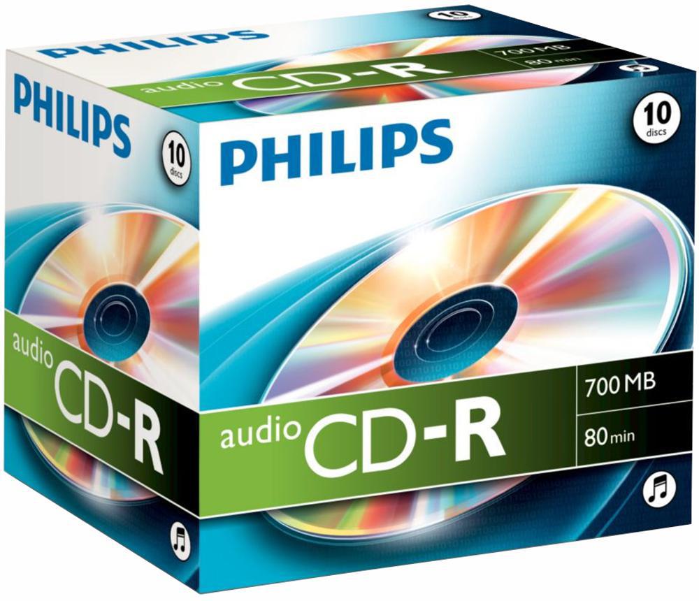 Philips - CR7A0NJ10/00 - CD -R Audio 80 -minütiges Schmuckkoffer, 10 Pack