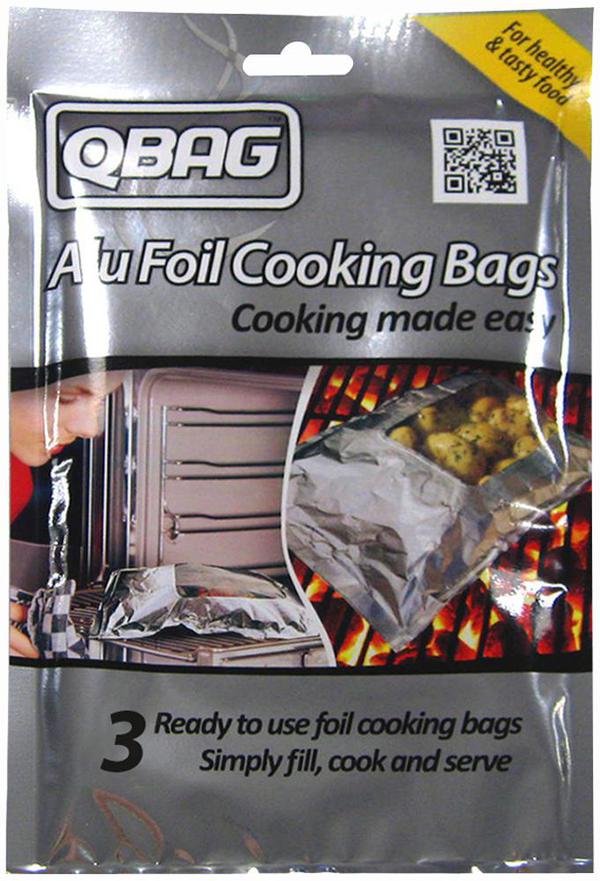 Qbag 81771 30x21cm Aluminium Foil Cooking Bags Pack Of 3 eBay