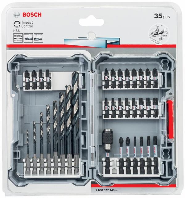 Bosch - 2608577148 - Impact Control Hss Drill Bit & Screwdriver Bit Set ...