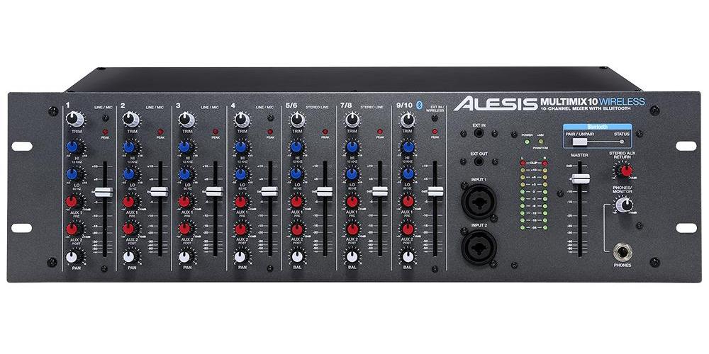 10 Channel Mic/Line Mixer with Bluetooth 19 Inch 3U Rack Mount