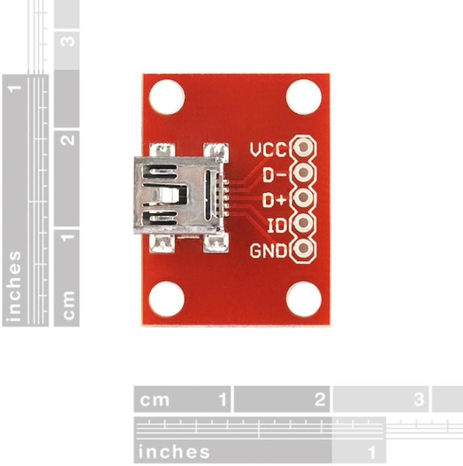 USB Mini B Breakout Board - SPARKFUN ELECTRONICS