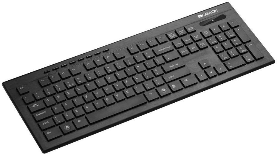 Wireless Multimedia Keyboard, Black - CANYON
