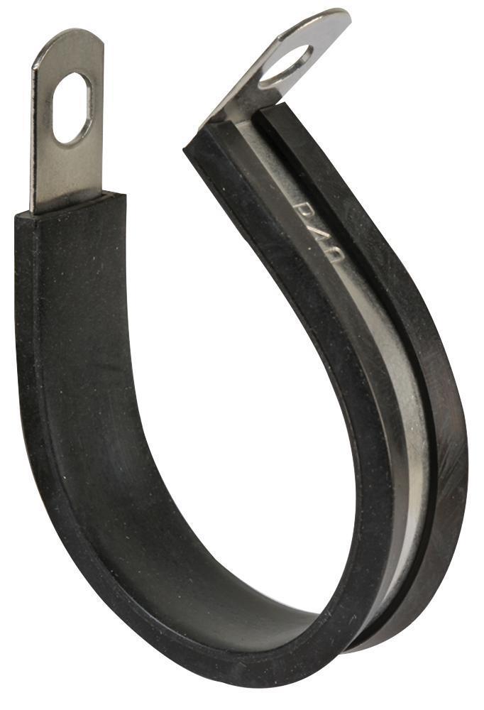 Rubber-Lined Stainless Steel P-Clips, 40mm, Pack of 25 - PRO POWER