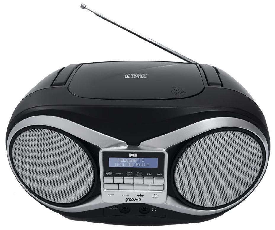 Portable CD/DAB Radio Boombox, Black GROOVE eBay