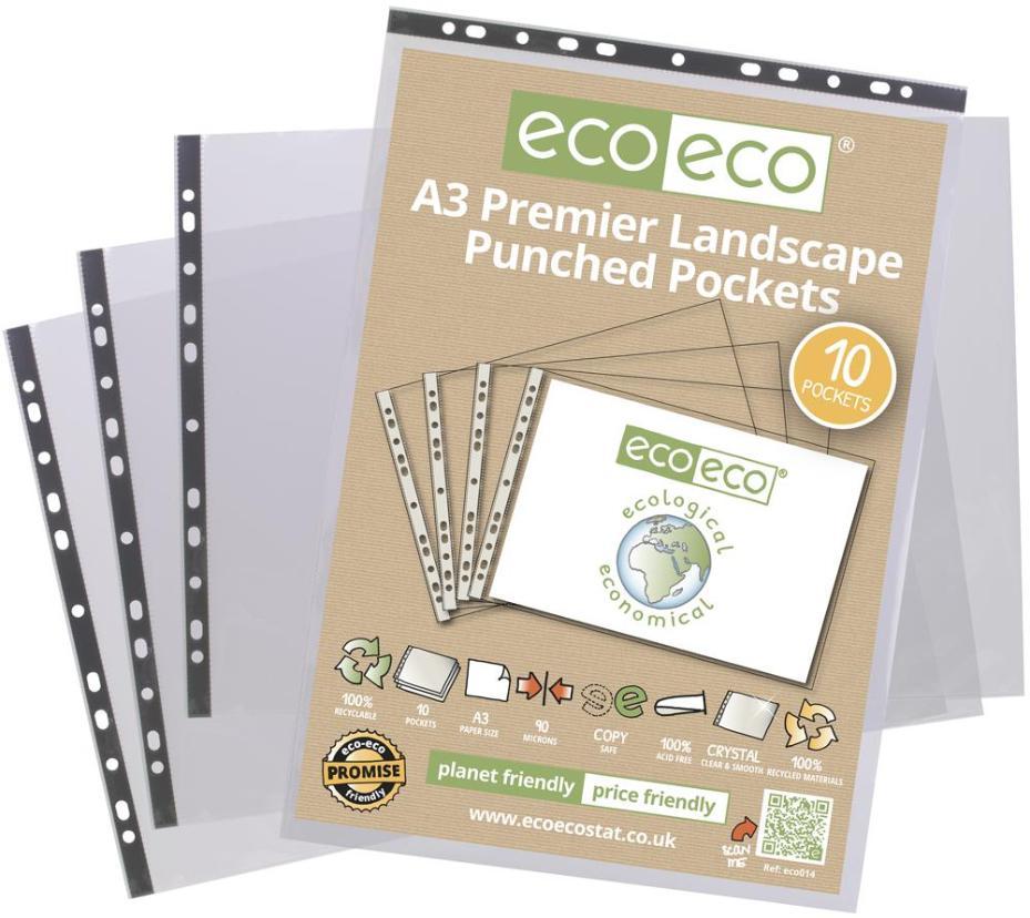 25 A3 Portfolio Sleeves Glass Clear Acid Free