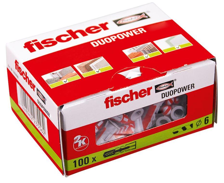 8mm x 40mm Duopower Plasterboard Wall Plugs, 100 Pack FISCHER FIXINGS eBay