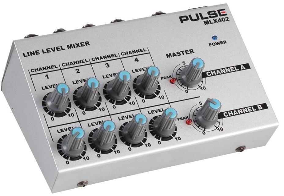 Compact Line Mixer, 8 Channel Mono / 4 Channel Stereo - MLX402