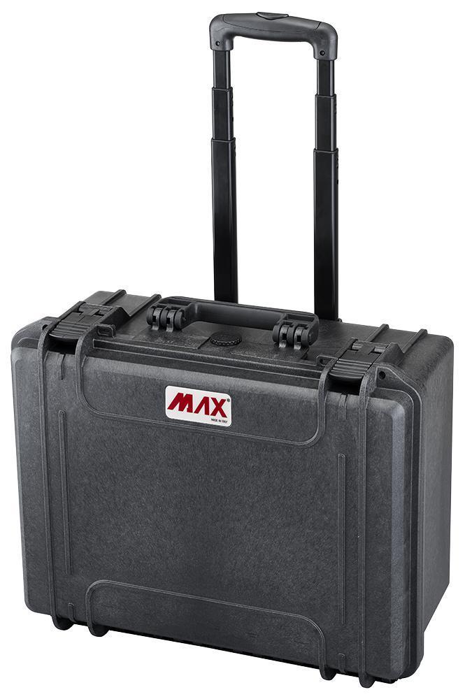 Black Waterproof Trolley Case with Foam Insert 267mm x 502mm x 422mm