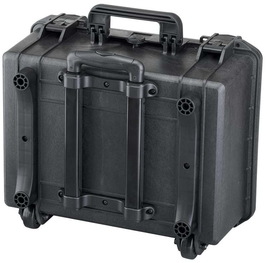 Black Waterproof Trolley Case with Foam Insert 267mm x 502mm x 422mm