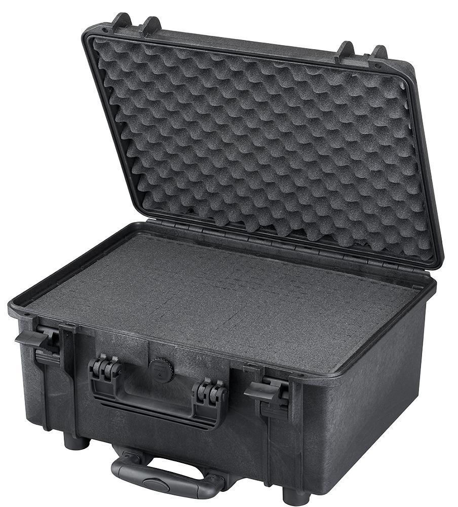 Black Waterproof Trolley Case with Foam Insert 267mm x 502mm x 422mm