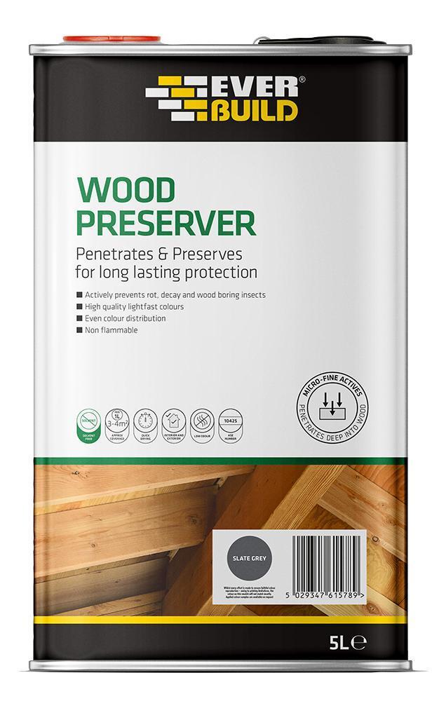 Conservatore per legno grigio ardesia, 5 litri - LJSG05