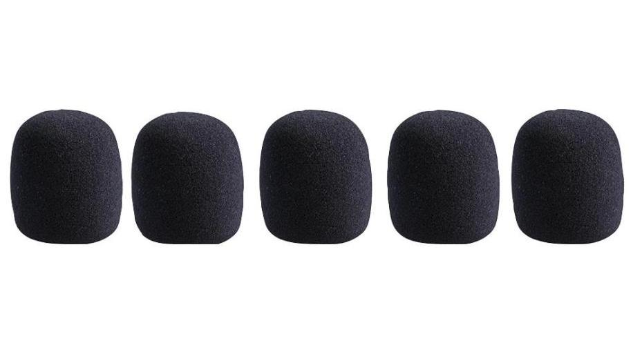 Antivento per microfono neri, confezione da 5 - MWS-BK-5PK