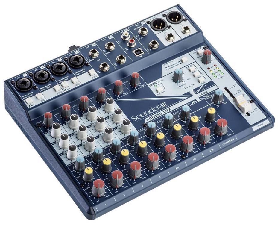 Mélangeur audio analogique 12 canaux avec effets - NOTEPAD-12FX