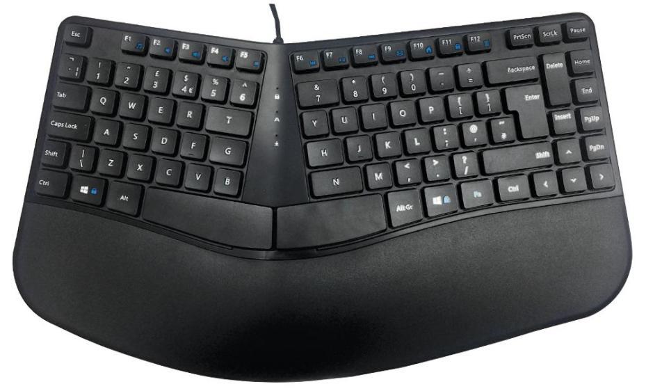 Contour Split Key USB Multimedia Keyboard, Black - KYB-CONTOUR-UBK