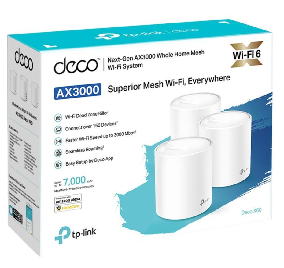 Deco AX3000 Wi-Fi 6 All Home Network No System Triple Pack X60 (3-Pack ...