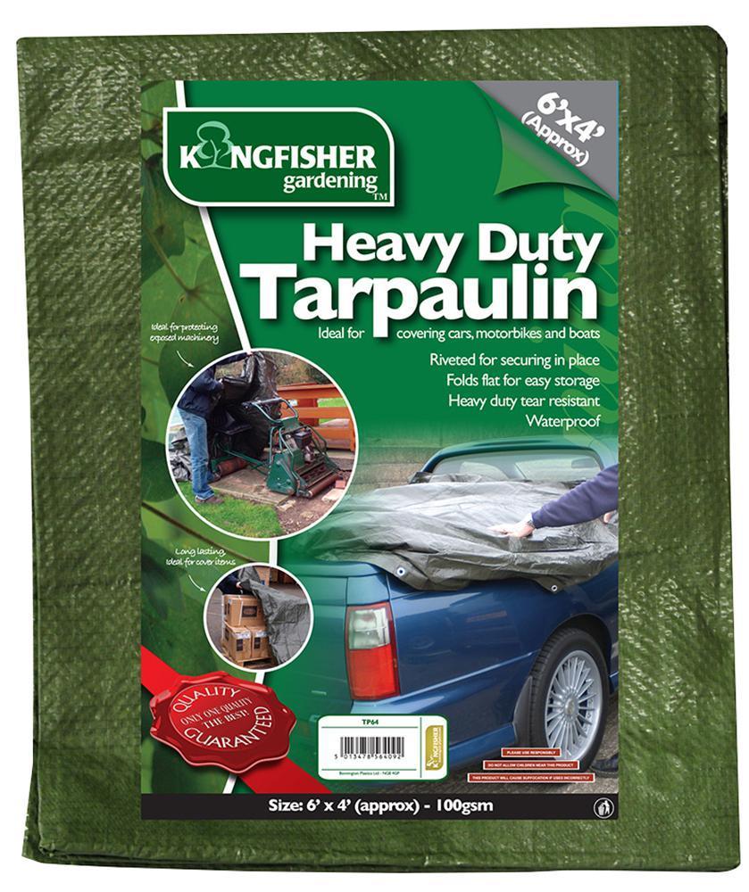 Heavy Duty Tarpaulin, Green - 6ft x 4ft - TP64