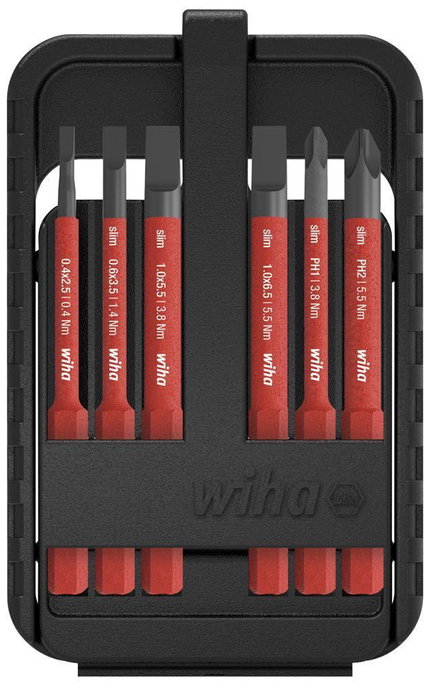 Punte per cacciavite a taglio/Phillips slimBit VDE, 7 pezzi - 43159