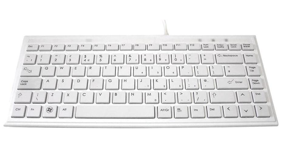 Super Slim Mini USB Keyboard, Pure White KYBAC395-USBWHT