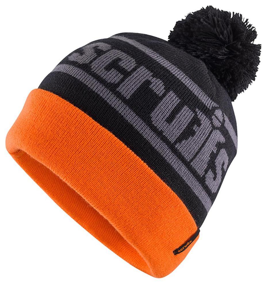 Trade Bobble Hat, Black/Orange One Size T55334