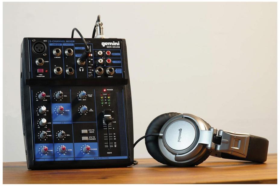 Table de mixage Bluetooth compacte, 5 canaux - GEM-05USB