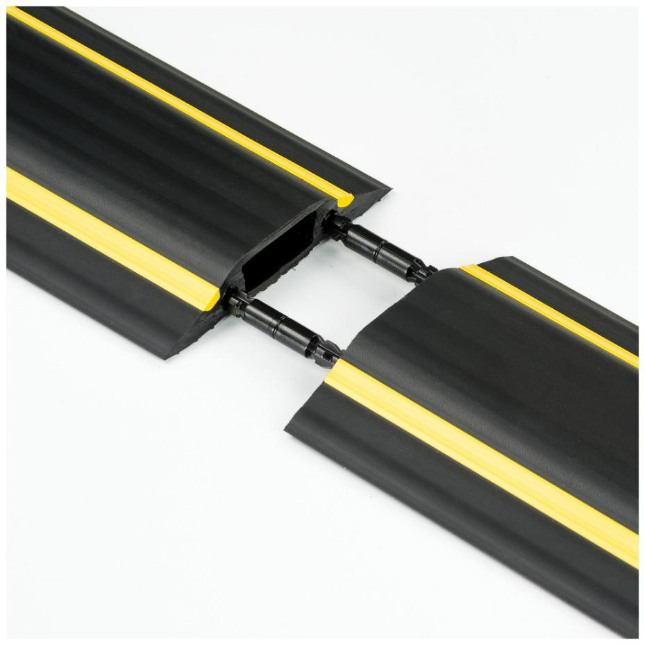 Protector de cable de piso de servicio medio, un solo canal, 1.8m, negro/amarillo - FC 83H