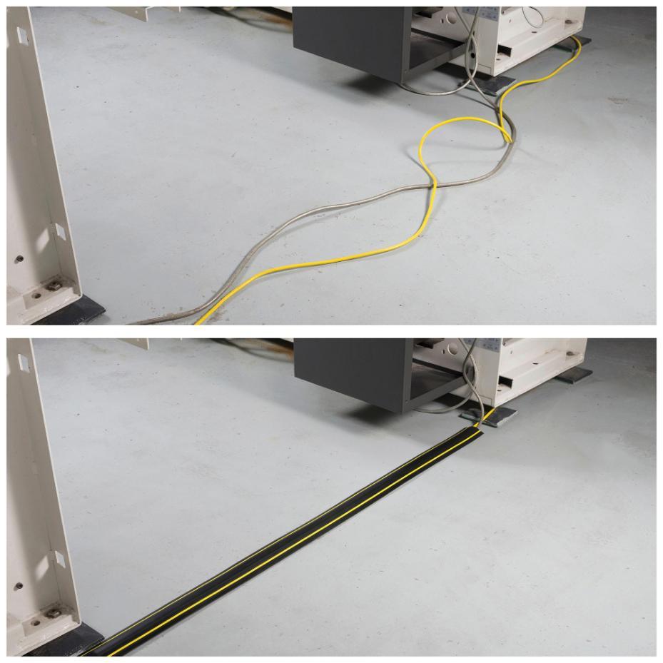 Protector de cable de piso de servicio medio, un solo canal, 1.8m, negro/amarillo - FC 83H