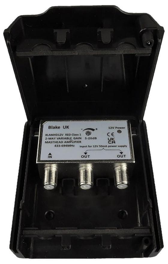 RED Class 1 Variable Gain UHF Masthead Amplifier, 2 Way - BLAMHD12V