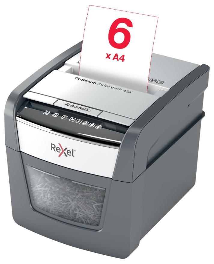 Optimum AutoFeed 45X Automatic Cross Cut Paper Shredder, Black - 2020045X