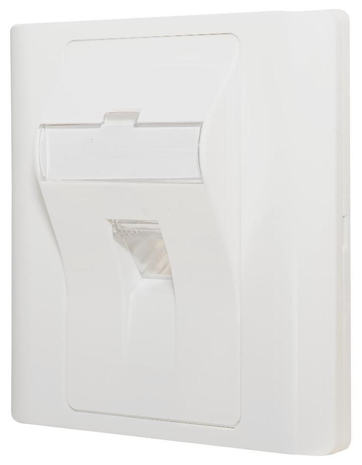 Plaque frontale coudée 1 groupe pour 1 module Keystone, blanche - KP45K1