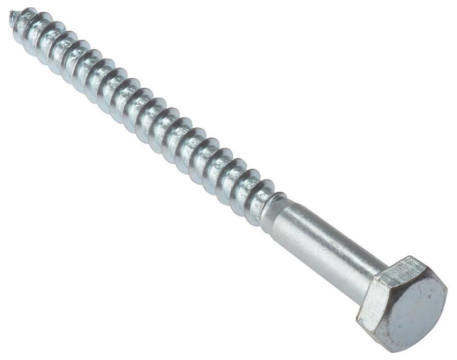 M10 x 40mm Zinc Plated Hex Head Coach Screws, 10 Pack - 10CS1040